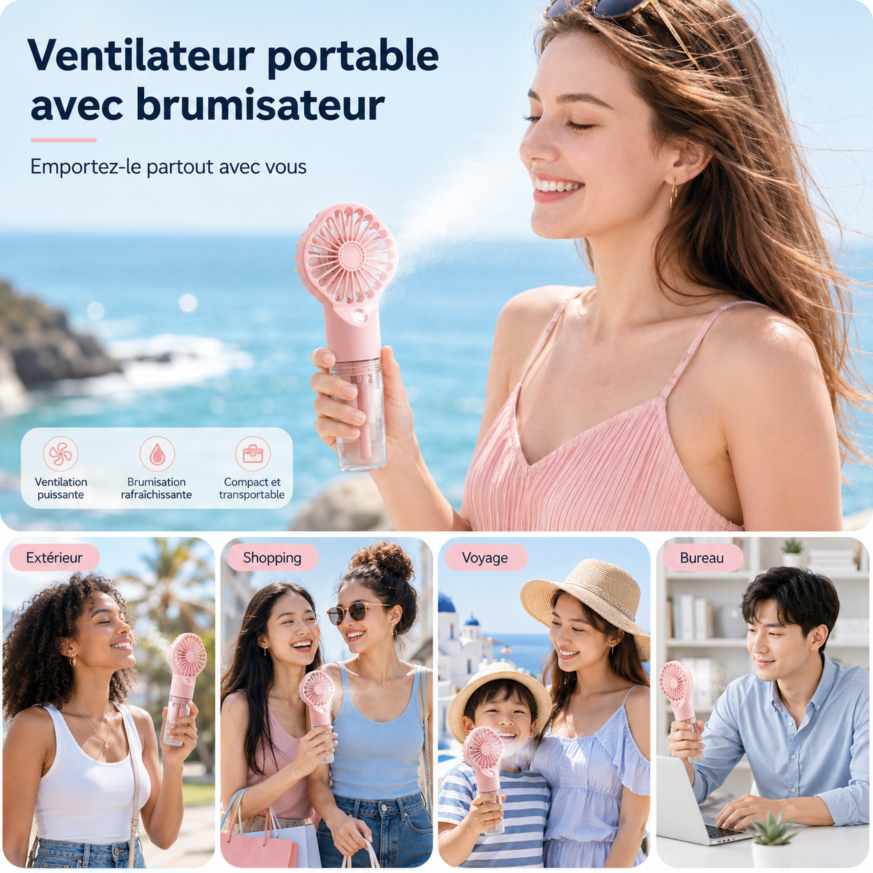 Ventilateur Brumisateur Portable
