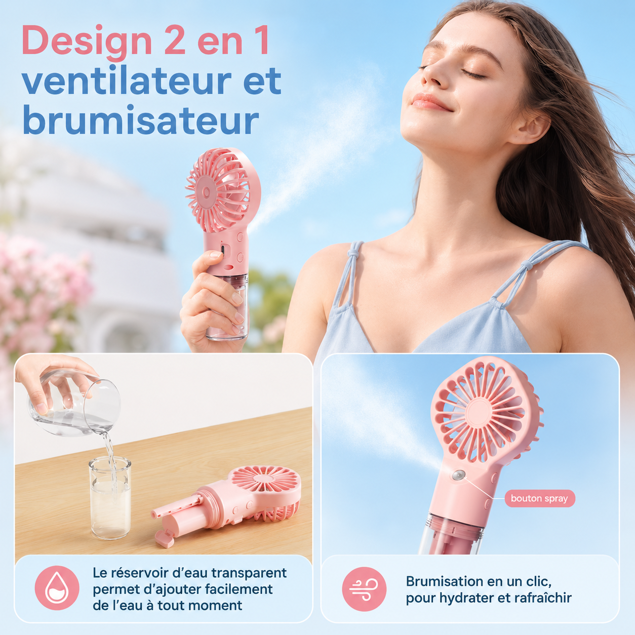 Ventilateur Brumisateur Portable